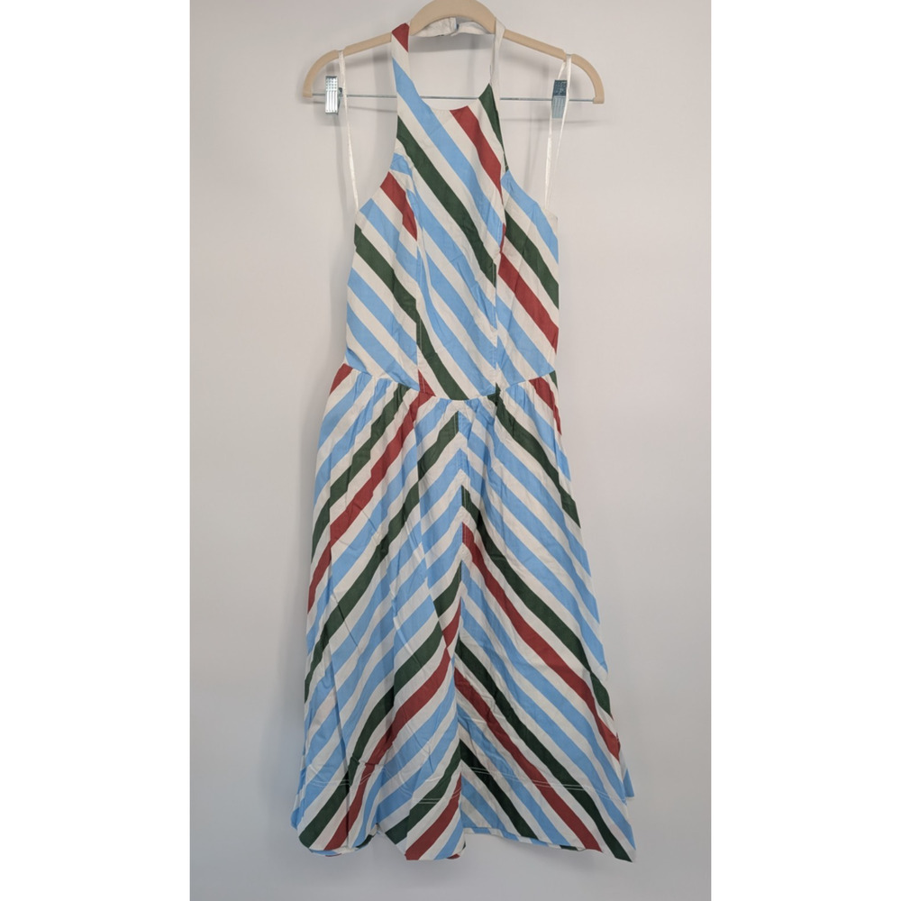 NWT Anthropologie Maeve Halter Striped Midi Sundress Size S Open Back #8F463 - Picture 2 of 12